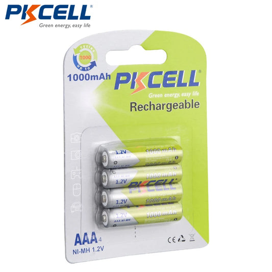8Pcs/2card PKCELL Ni-MH AAA Batteries 1000mAh 1.2V AAA Rechargeable Battery for Camera/Flashlight/Toy