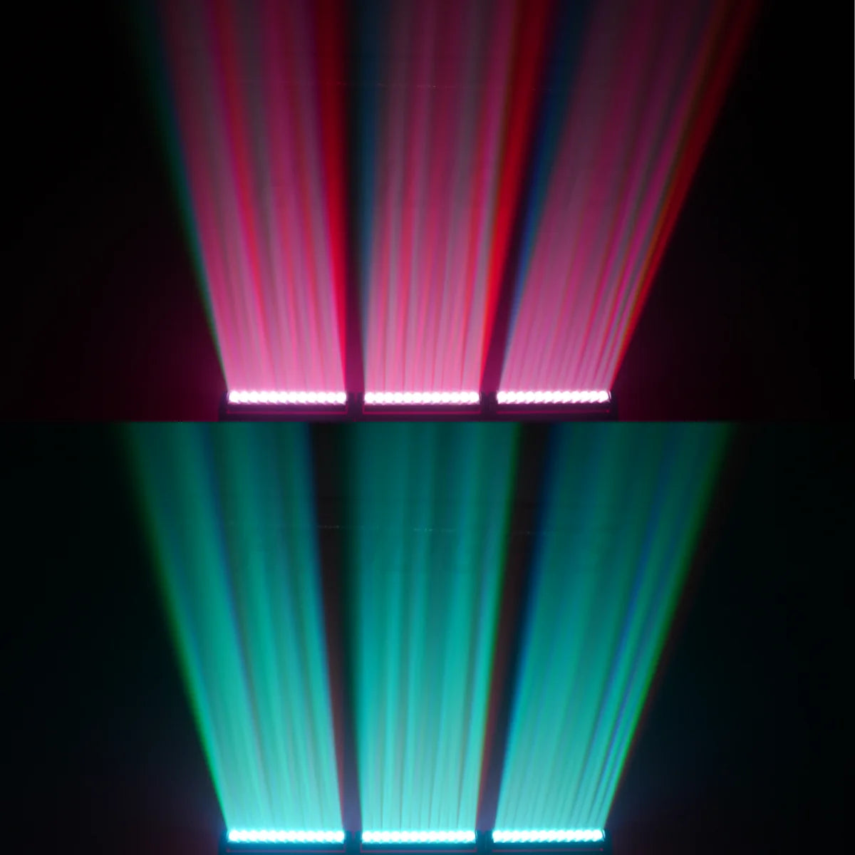 2PCS 200W 2 Sides Beam Curtain&Strobe 360°Infinite rotation LED Moving head DJ Bar Stage Effect Light