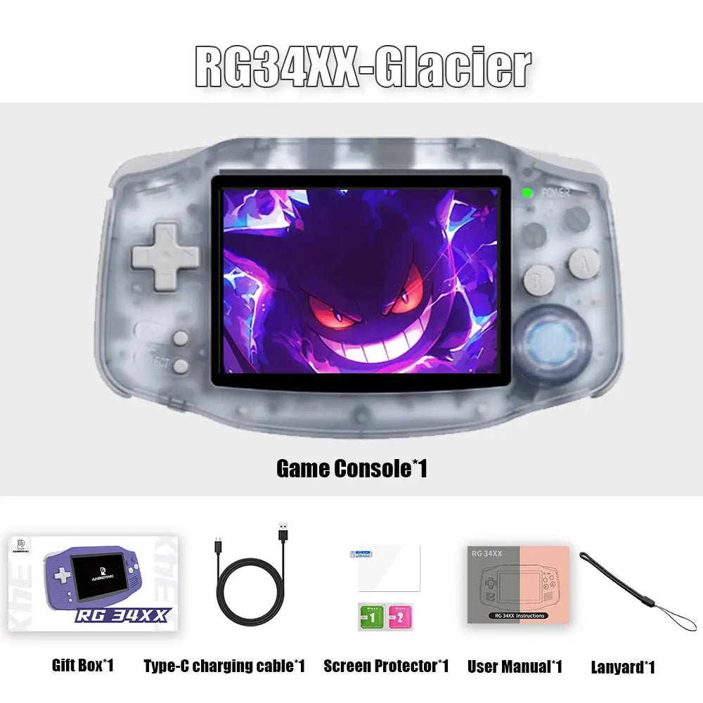 ANBERNIC RG34XX Handheld Game Consoles RG 34XX Retro Gaming Console Linux 64-bit 3500mAh Battery WiFi Bluetooth HD and TV Output