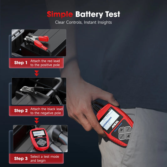 12V Car Battery Tester Analyzer Automotive Battery Load Tester 100-2000CCA Charging Circuit load Diagnostic Tools ANCEL BA101