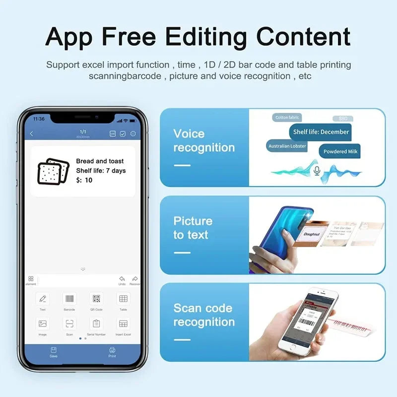 Niimbot B21 Mini Portable Thermal Printer Self-adhesive Label Printer Portable Inkless