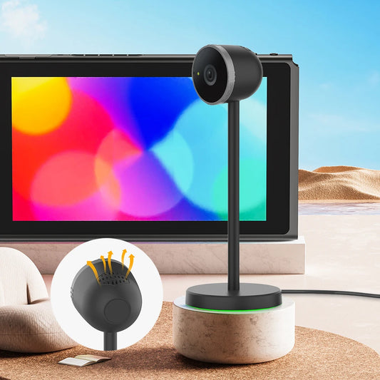 For Switch 2 1080P HD Computer Camera For NS2 Switch2 Video Chat Adjustment Wide Angle Camera with Heat Dissipation Vents Light