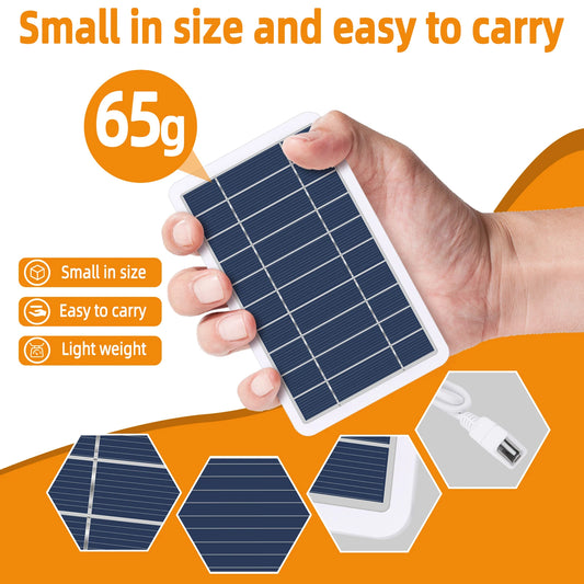 2W Solar Panel With USB Waterproof Outdoor Hiking And Camping Portable Battery Mobile Phone Charging Bank Charging Panel 5V
