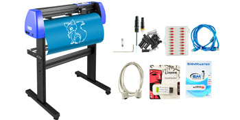 SucceBuy 34 Inch Vinyl Cutter Machine With Floor Stand Vinly Sign Cutting Plotter Starter Kits Software Adjustable Force Speed