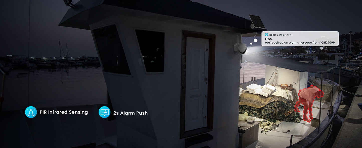 ieGeek 4G/3G LTE Outdoor Solar Wireless Surveillance Camera, 2K IP Camera SIM Card with 10000mAh Battery, Color Night Vision