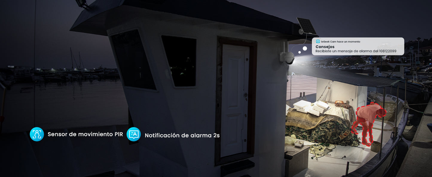 ieGeek 4G/3G LTE Outdoor Solar Wireless Surveillance Camera, 2K IP Camera SIM Card with 10000mAh Battery, Color Night Vision