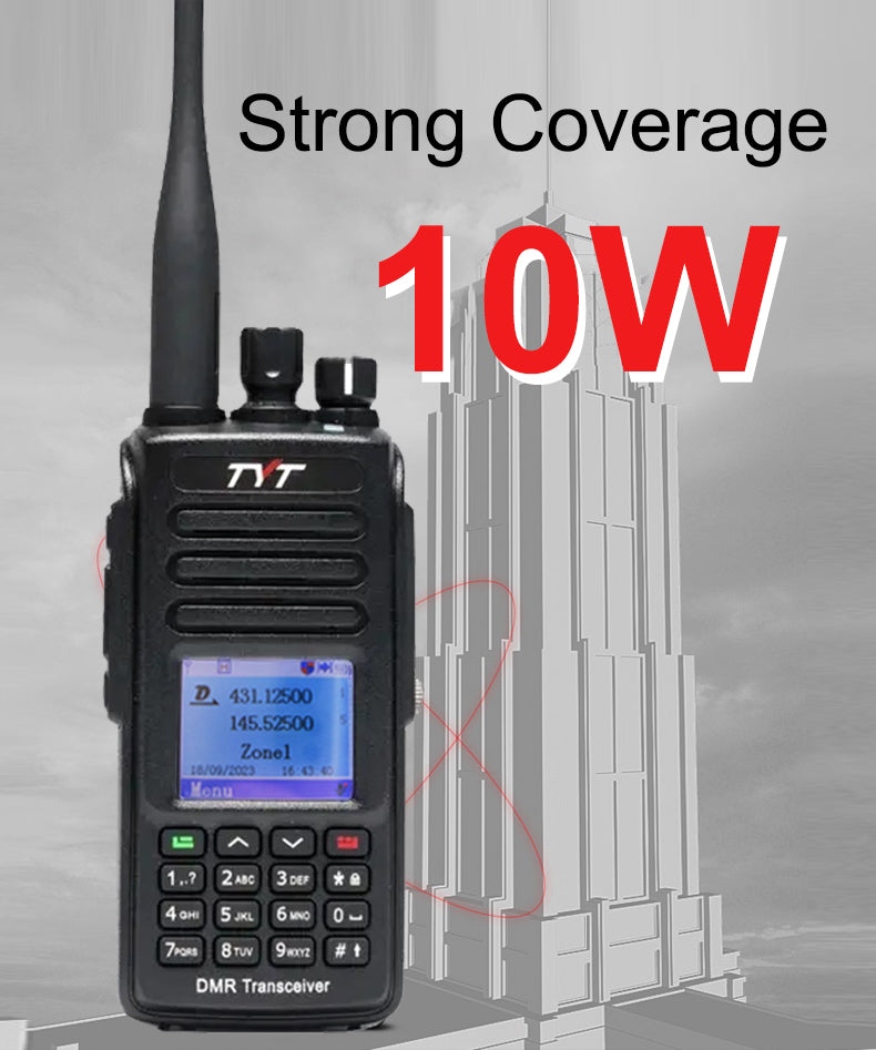 TYT MD-UV390 10W GPS PLUS DMR Digital Radio 5W/10W GPS AES256 Encryption Optional IP67 VHF/UHF Dual Band Digitale Walkie Talkie