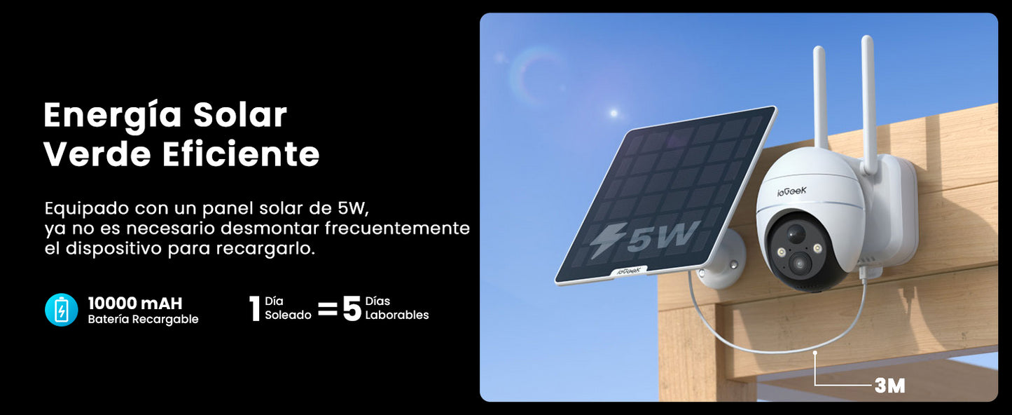 ieGeek 4G/3G LTE Outdoor Solar Wireless Surveillance Camera, 2K IP Camera SIM Card with 10000mAh Battery, Color Night Vision