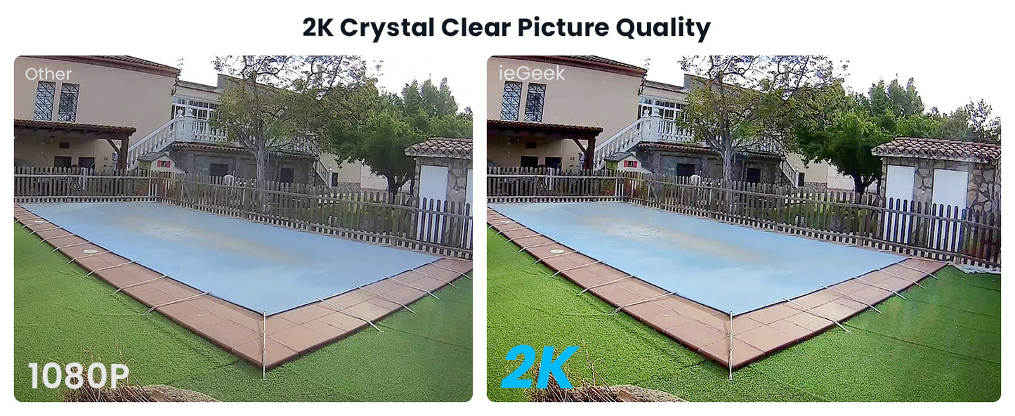 ieGeek 2K Wireless Security Camera Outdoor Colorful Night Vision, Rechargeable Battery CCTV Camera Systems, WiFi Home