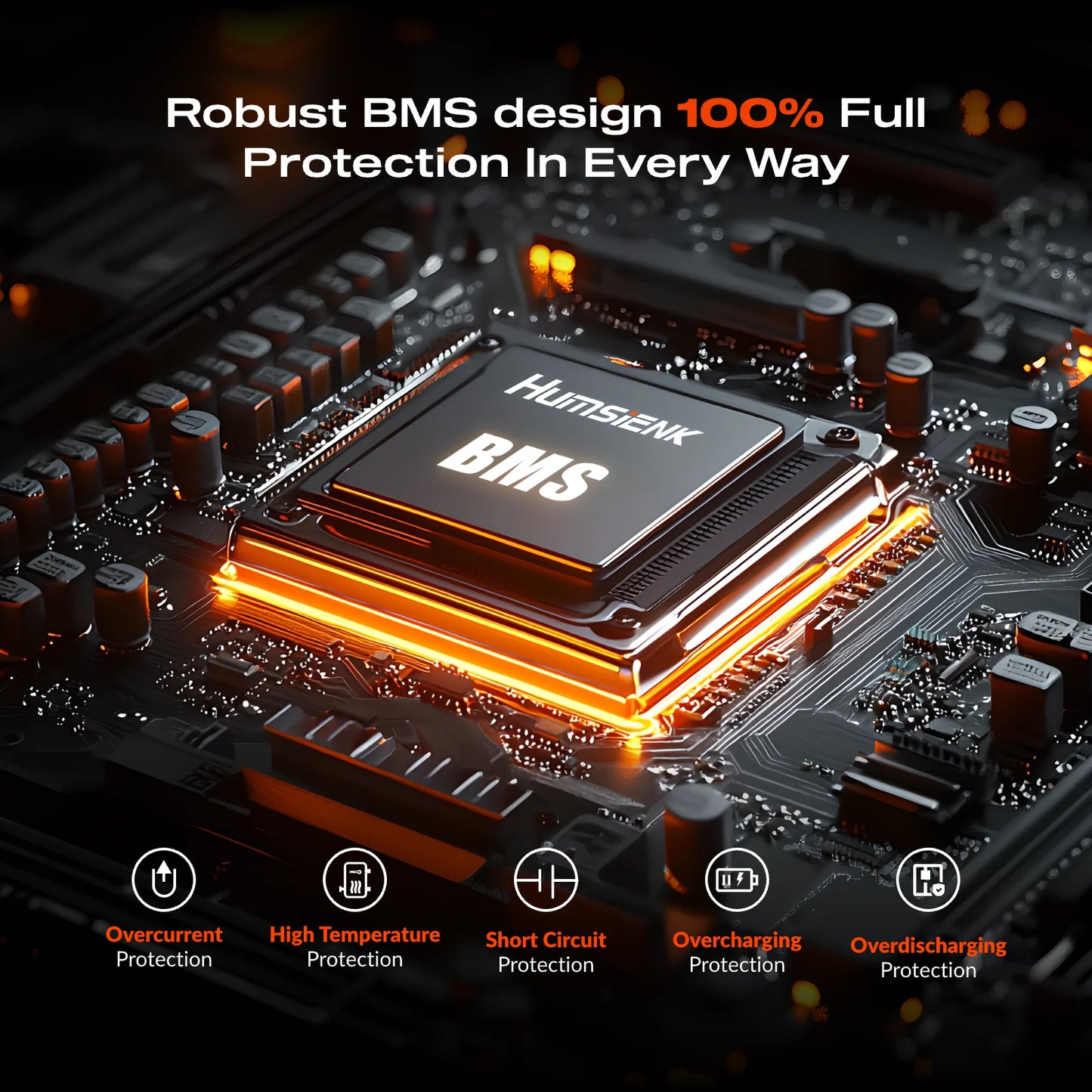 Humsienk LiFePO4 Lithium Battery 12V 100Ah Low-Temp Protect Built-in 100A BMS 15000 Cycles For Vans,Golf Cart,Boat,RV,Camp,GP24