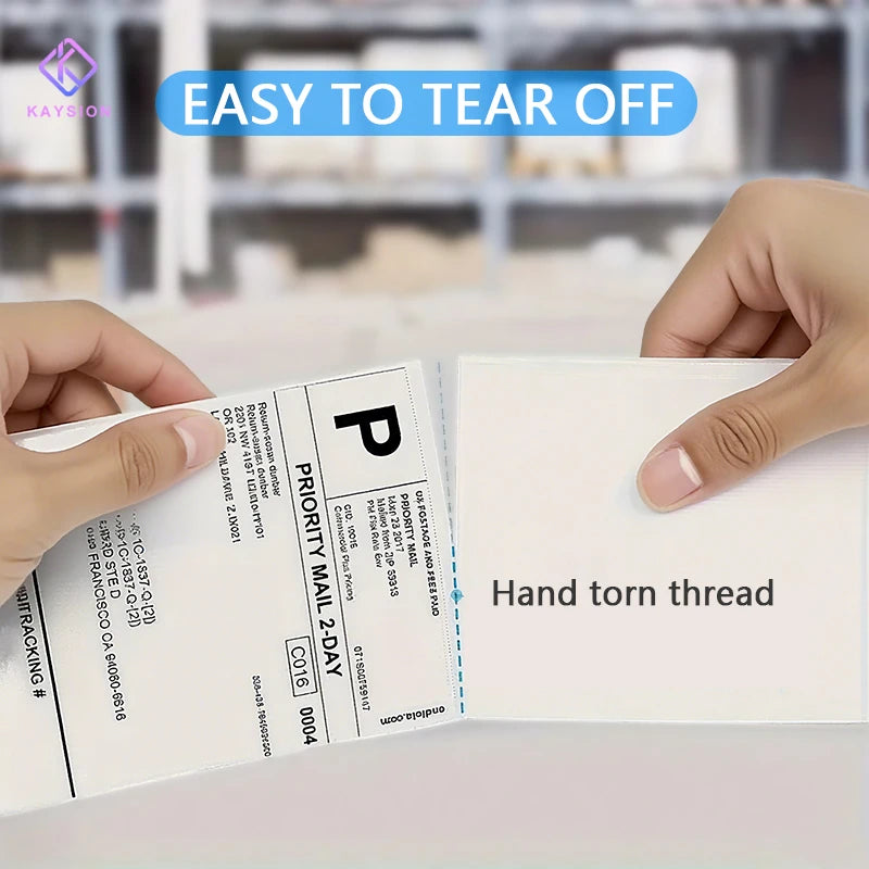 500/2000 Sheets KAYSION 4x6in Commercial Grade Thermal Shipping Label-Waterproof Folding Address Label For E-commerce & Shipping