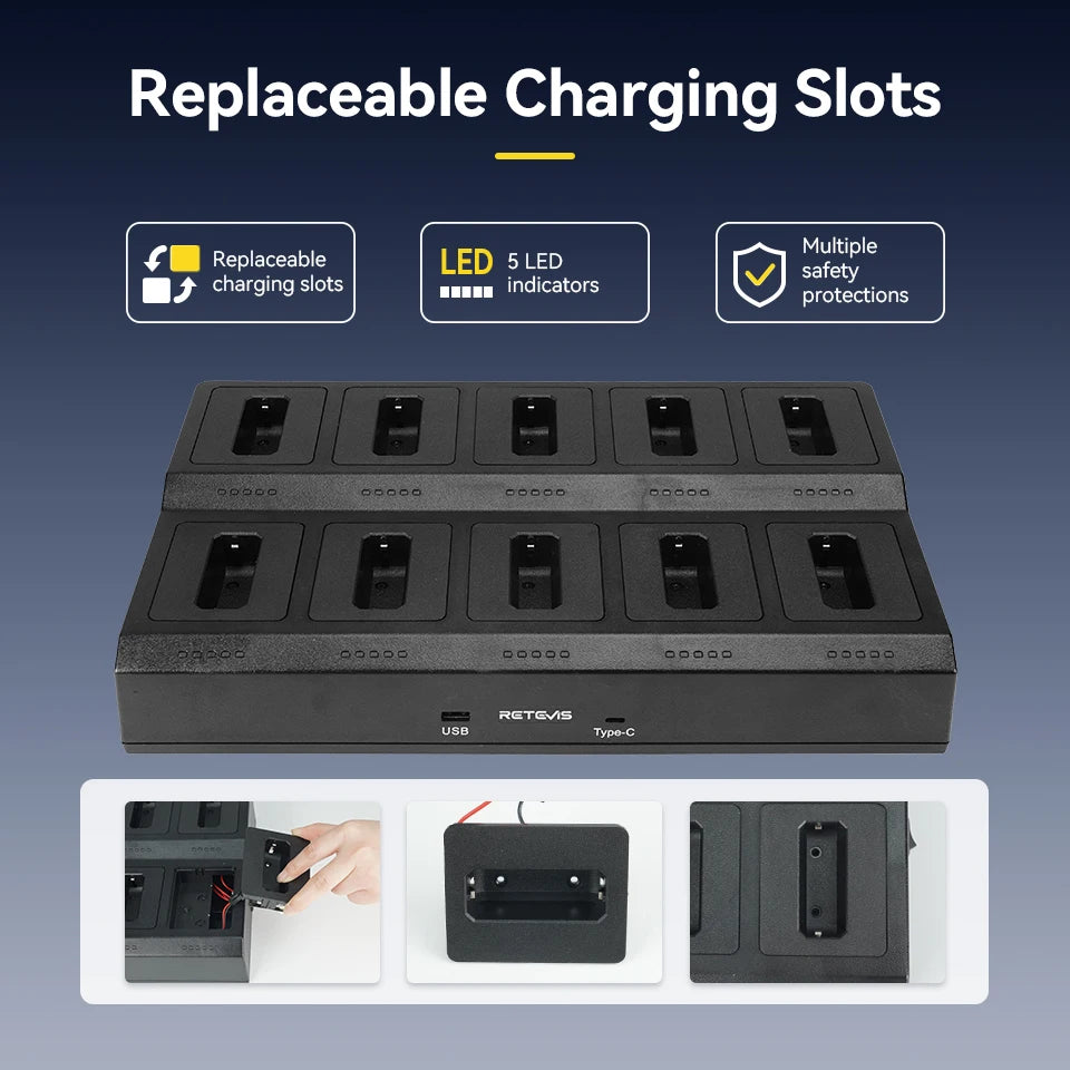 10 Pcs Wholesale Mini Walkie Talkie Retevis Rechargeable Walkie-talkies Two-way Radio RT622 PMR446 Radio Hotel Restaurant Retail