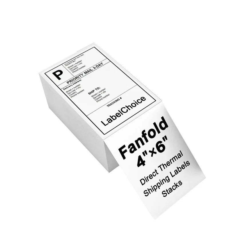 500/2000 Sheets KAYSION 4x6in Commercial Grade Thermal Shipping Label-Waterproof Folding Address Label For E-commerce & Shipping