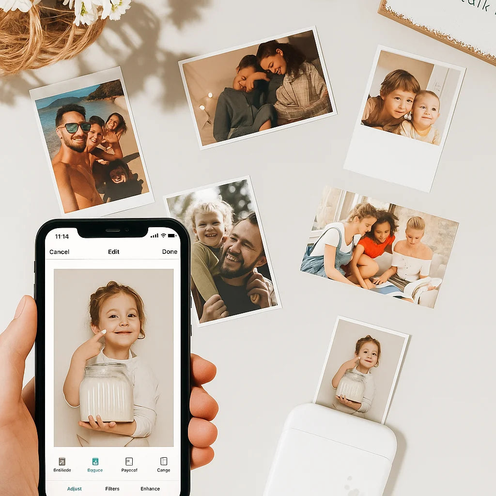 Liene Pearl K100 2×3″ Pocket Photo Printer Wireless ZINK Ink-Free Bluetooth Mini Instant Printer +50 Sheets Sticker Photos Whit