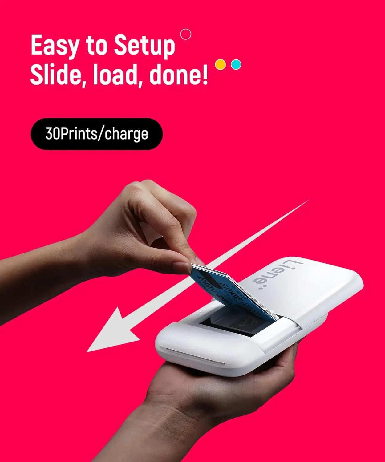 Liene Pearl K100 2×3″ Pocket Photo Printer Wireless ZINK Ink-Free Bluetooth Mini Instant Printer +50 Sheets Sticker Photos Whit