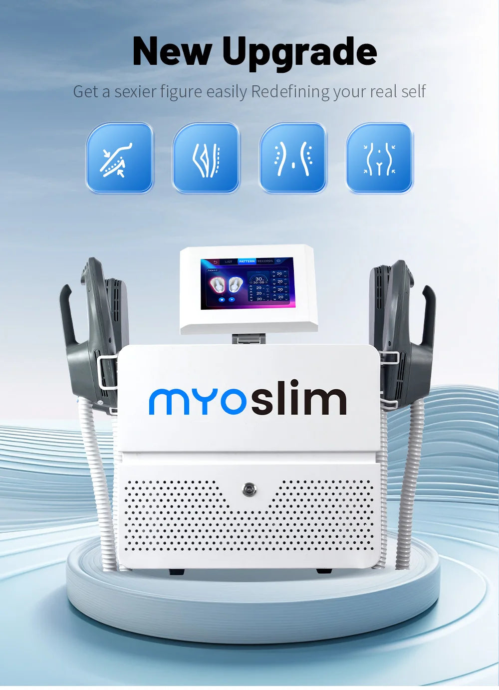 MYoslim Sculpt Machine 15Tesla 6500w EMS RF Fat Slimming Burning Muscle Stimulation Body Sculpting 15 Electromagnetic Therapy