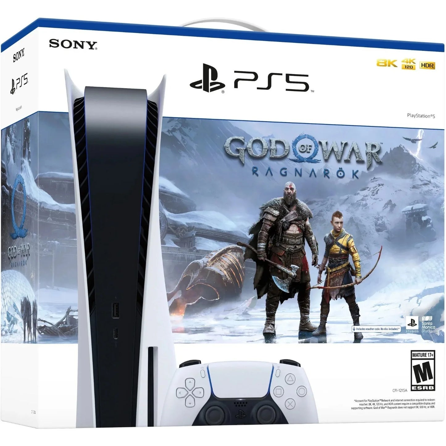 PlayStation 5 Console – God of War Ragnarök Bundle Disc White
