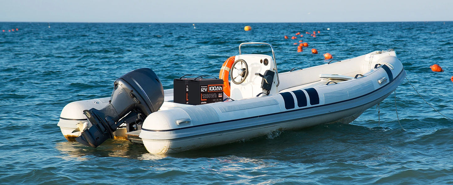 Humsienk LiFePO4 Lithium Battery 12V 100Ah Built-in 100A BMS Rechargeable For RV/ Vans/ Golf Cart/ Marine/ Camping/ Off-grid