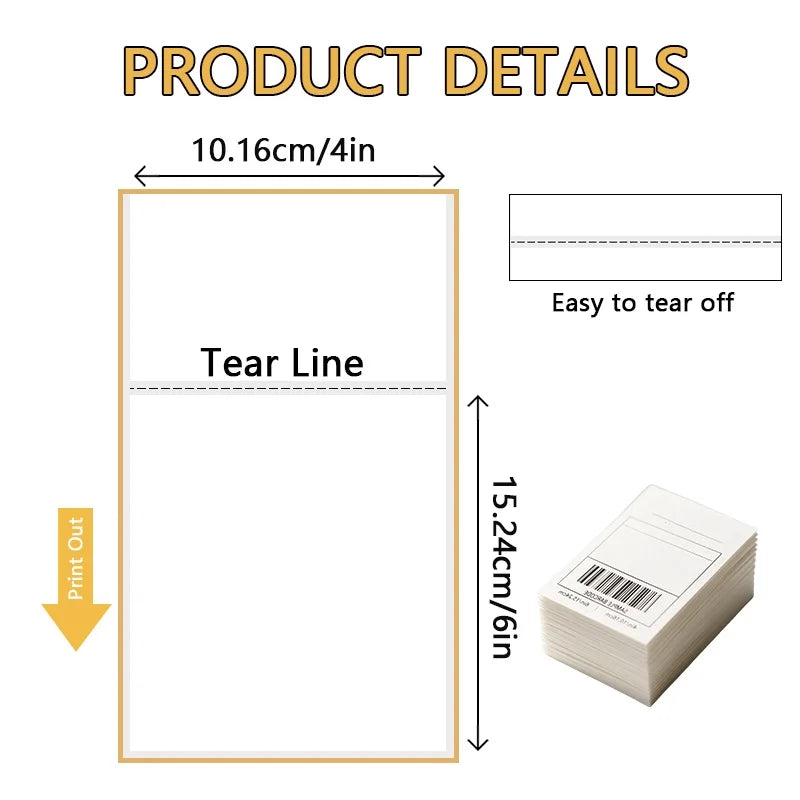 500/2000 Sheets KAYSION 4x6in Commercial Grade Thermal Shipping Label-Waterproof Folding Address Label For E-commerce & Shipping
