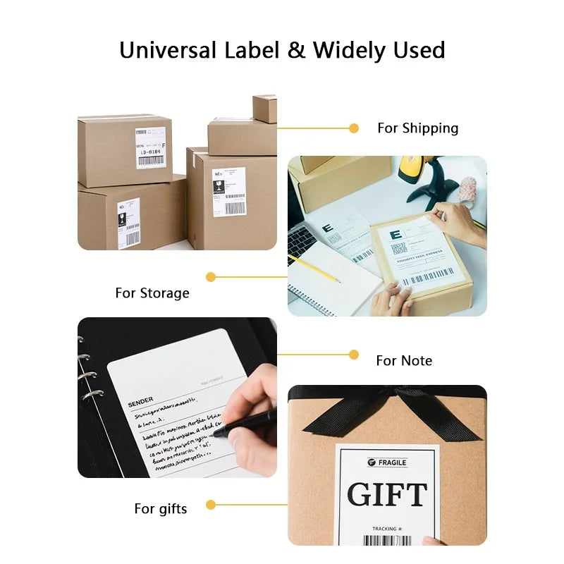 500/2000 Sheets KAYSION 4x6in Commercial Grade Thermal Shipping Label-Waterproof Folding Address Label For E-commerce & Shipping