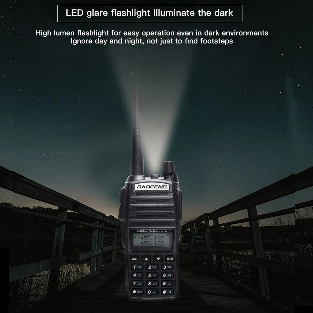 2PCS Baofeng UV-82 5W Dual Band 136-174 & 400-520MHz Walkie Talkie UV82 128 Channels CTCSS DCS Portable Ham Radio