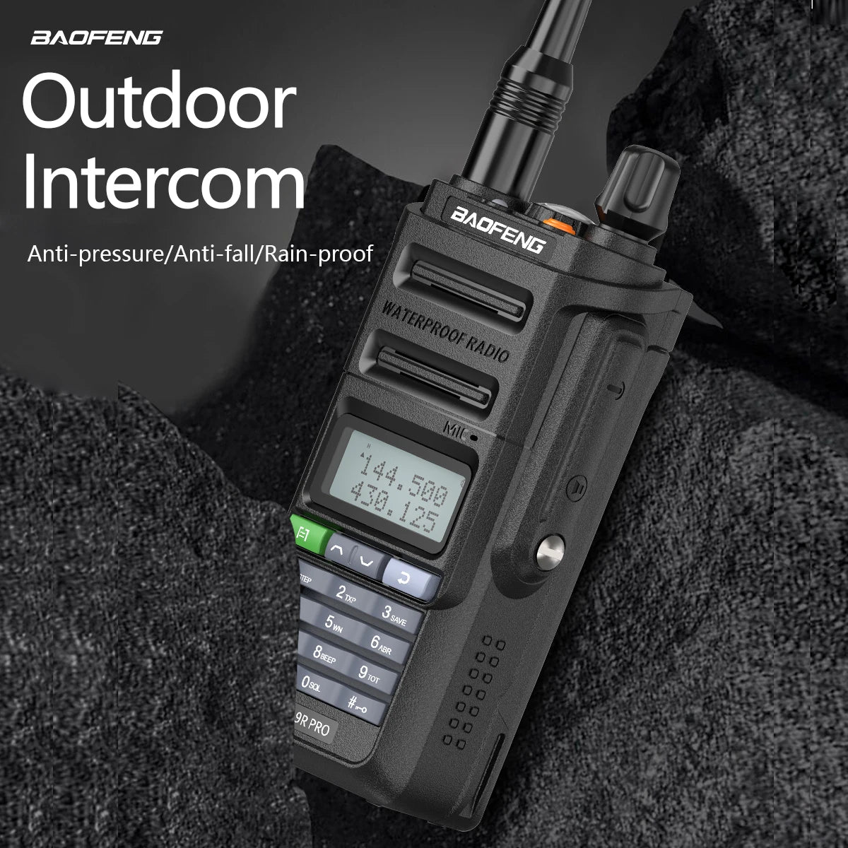 Baofeng UV 9R PRO IP68 Waterproof Walkie Talkie UHF/VHF 8W Dual Band High Power Long Range Radio + Earpiece