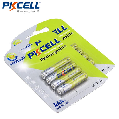 8Pcs/2card PKCELL Ni-MH AAA Batteries 1000mAh 1.2V AAA Rechargeable Battery for Camera/Flashlight/Toy