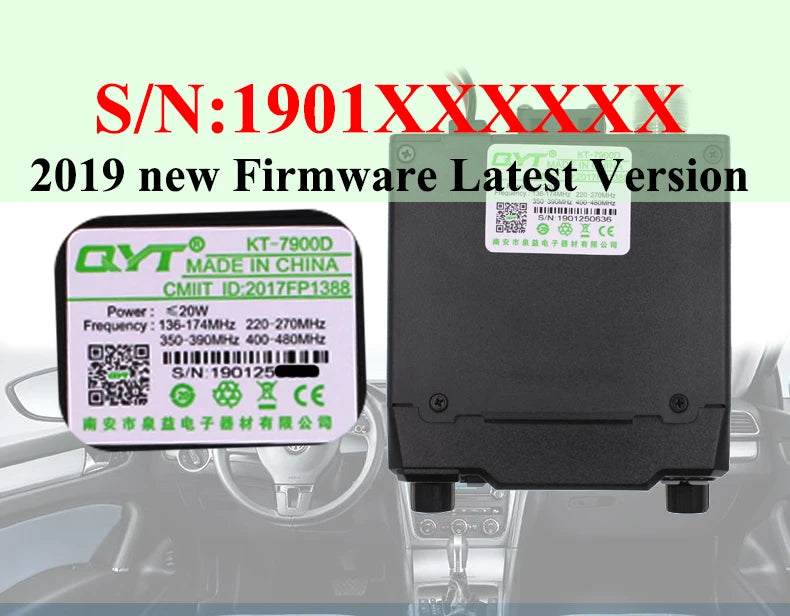 Latest Version Mini Mobile Radio QYT KT-7900D 25W Quad Band 144/220/350/440MHz KT7900D UV transceiver or with Power Supply