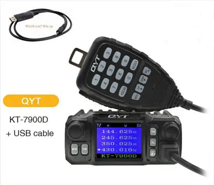 Latest Version Mini Mobile Radio QYT KT-7900D 25W Quad Band 144/220/350/440MHz KT7900D UV transceiver or with Power Supply