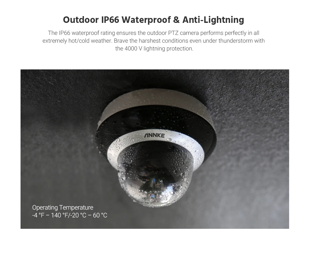 ANNKE 4MP Super HD PoE Network PTZ IP Security Camera with 2.8-12mm 4X Motorized Optical Zoom H.265+ Indoor Outdoor IP Camera