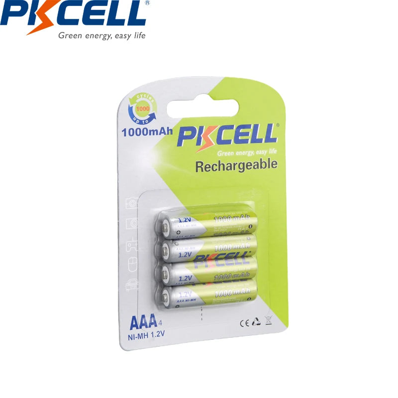 8Pcs/2card PKCELL Ni-MH AAA Batteries 1000mAh 1.2V AAA Rechargeable Battery for Camera/Flashlight/Toy