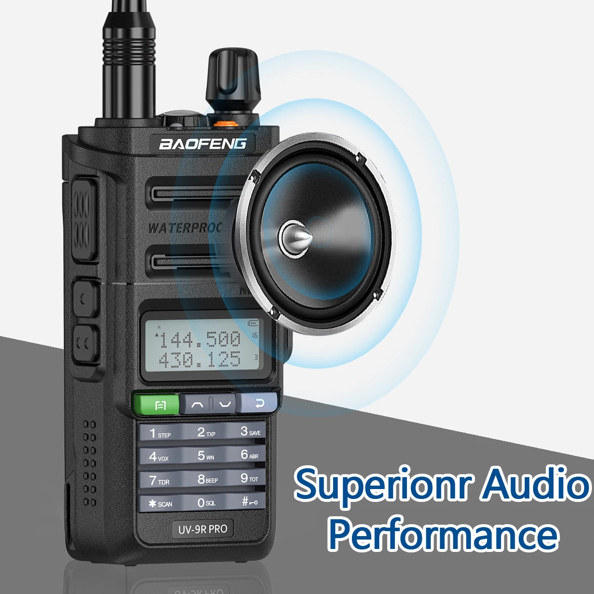 Baofeng UV 9R PRO IP68 Waterproof Walkie Talkie UHF/VHF 8W Dual Band High Power Long Range Radio + Earpiece