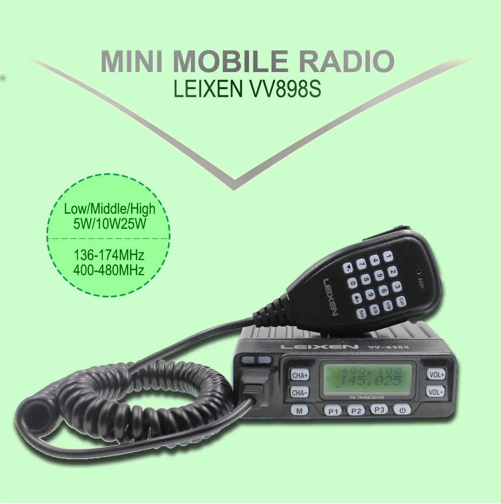 LEIXEN VV-898S 25W Dual band 144/430MHz Mobile Transceive Amateur VV898S Ham Radio Two Way Radio