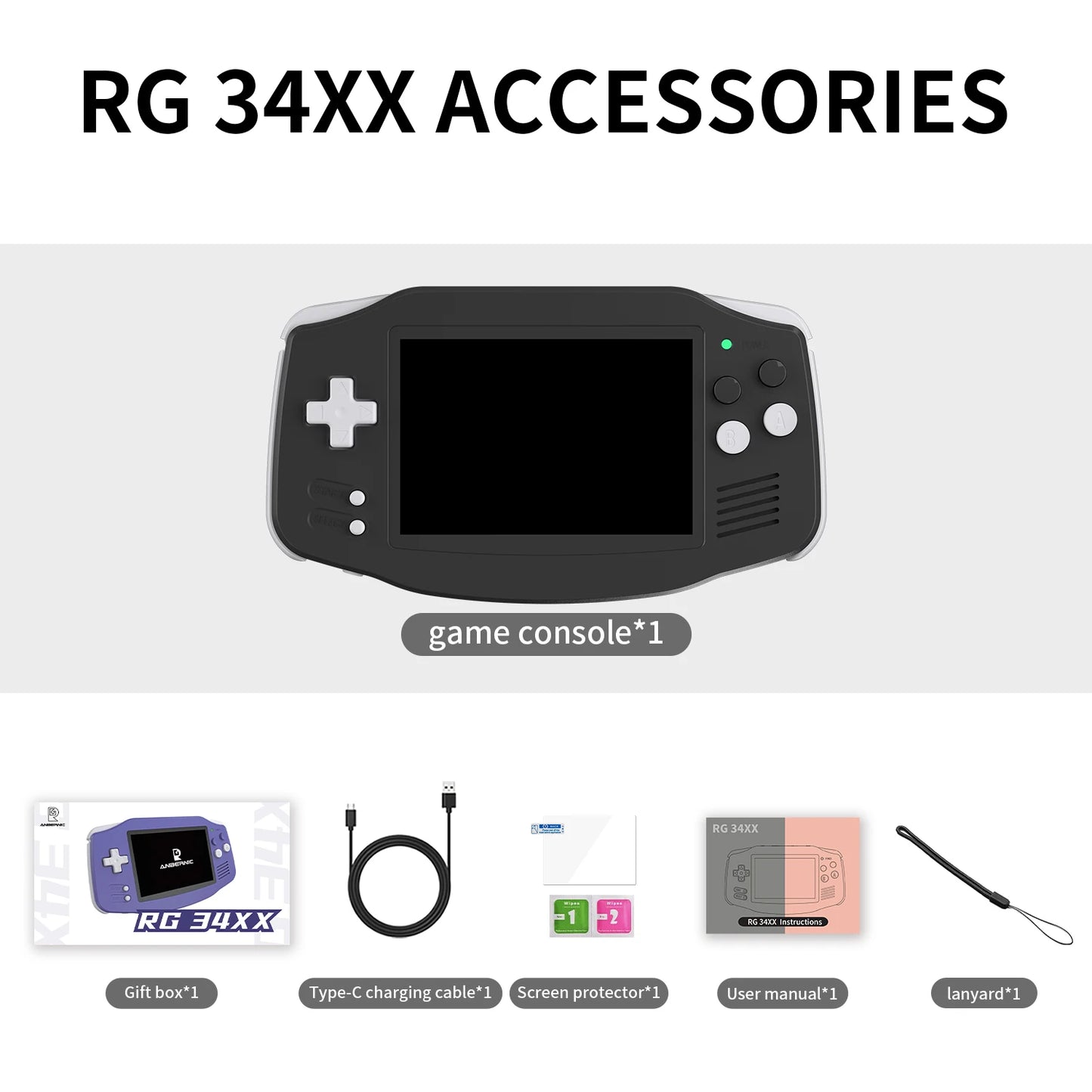 ANBERNIC RG34XX Handheld Game Consoles RG 34XX Retro Gaming Console Linux 64-bit 3500mAh Battery WiFi Bluetooth HD and TV Output