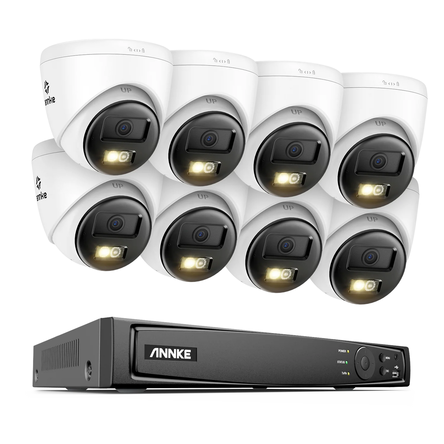 ANNKE 8CH 4K Ultra HD POE Network Video Security System 8MP H.265+ IP Camera Support Two Way Audio human & Vehicle Detection 4MM