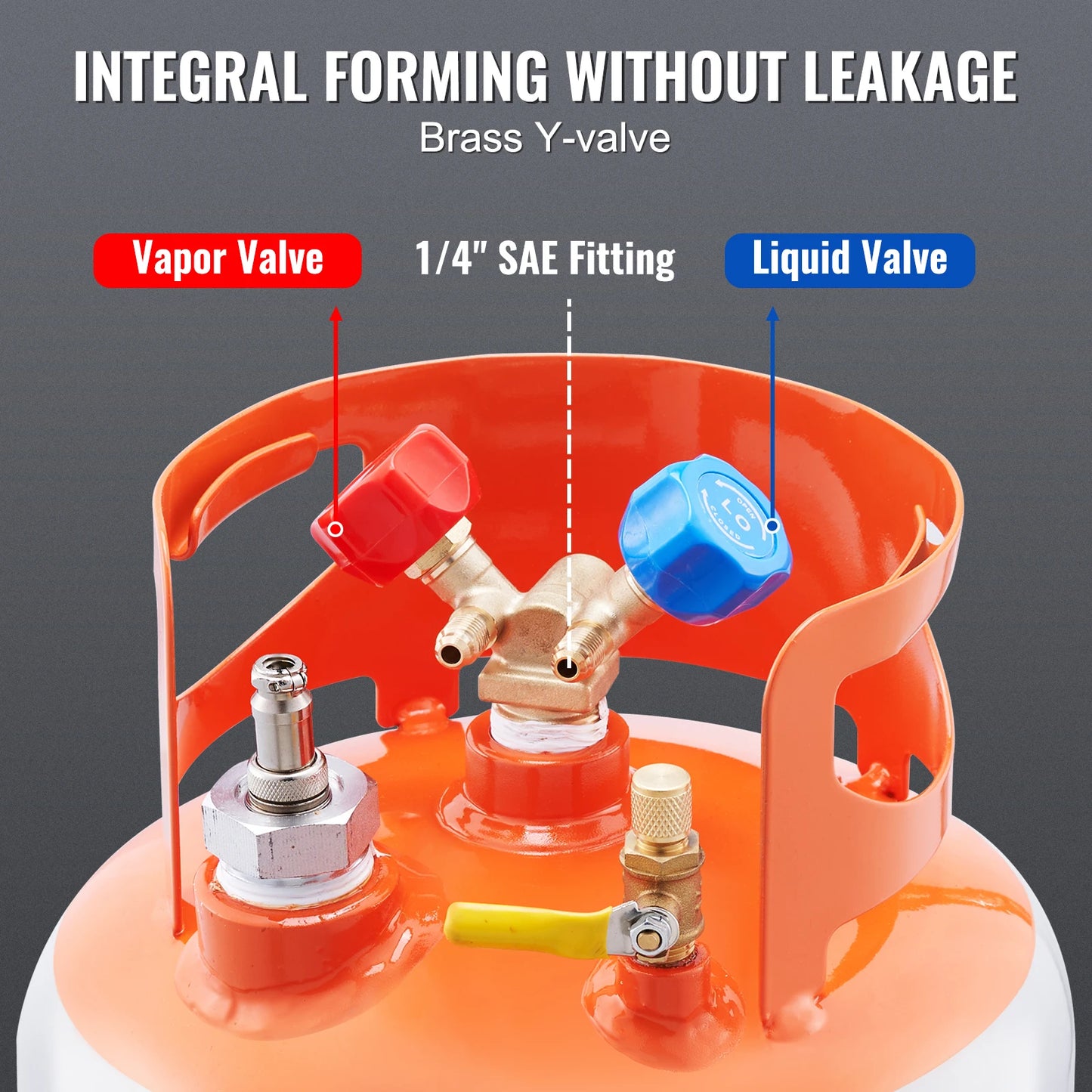 SucceBuy 30 lbs Refrigerant Recovery Tank with Float Switch Reusable AC Recovery Tank HVAC for All Refrigerant Prevent Overflow