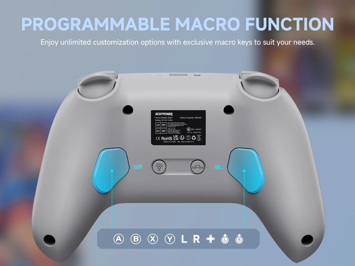 ECHTPower Wireless Controller Gamepad for Switch 2/PC Dark gray