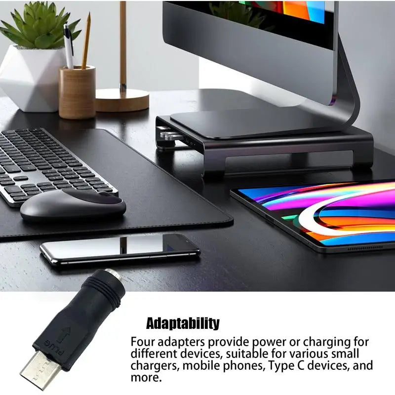 USB Type C Micro USB to DC5521 Electric Plug Converter Mobile Phone Charging Adapter Head 5V Interface