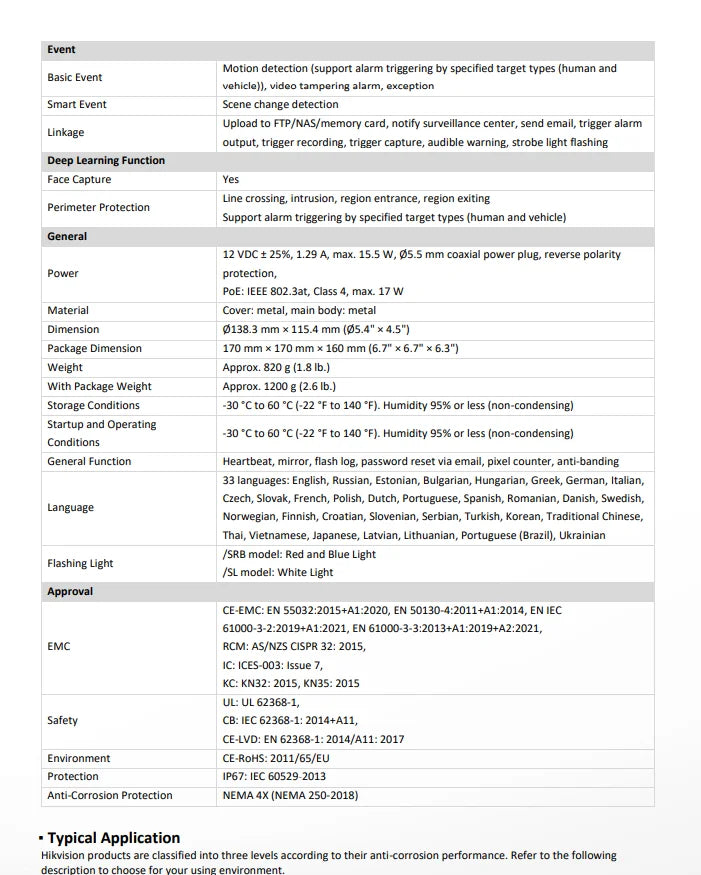 Hikvision 8MP IP Camera DS-2CD2387G3-LIS2UY/SRB Smart Hybrid Light ColorVu 2-Way Audio Turret Camera Red Blue Light Audio Alarm