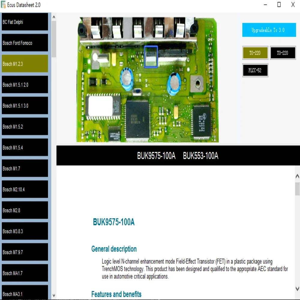 Ecus Datasheet 2.0 ECU Repair Software PCB Schematics with Electronic Components of Car ECUs and Additional Information