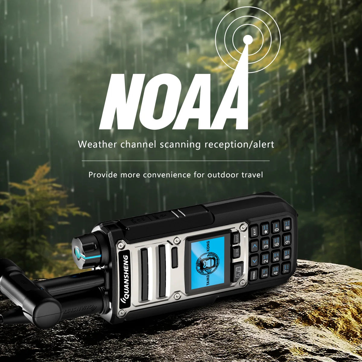 Quansheng TK-11(8) 10W VHF/UHF Dual Band Radio 999CH CTCSS/DCS IP55 2500mAh Type-C NOAA Weather Alarm CE