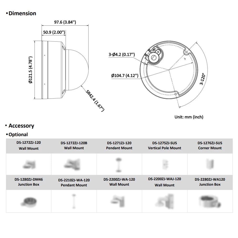 Hikvision 8MP IP Camera DS-2CD1183G2-LIUF POE Built-in Mic 4K Smart Hybrid Light Dual-Light SD Card Slot IR Dome Network Camera