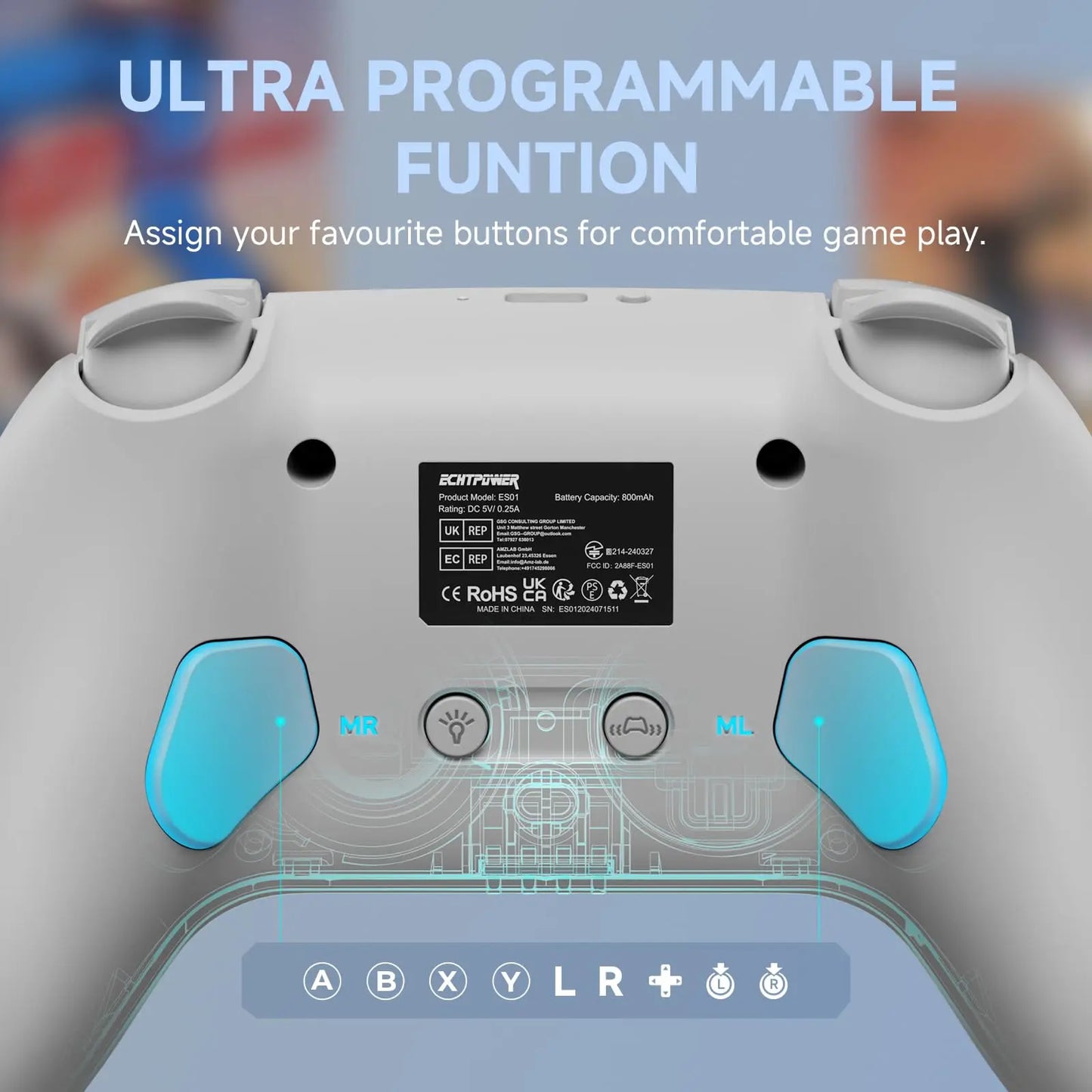 ECHTPower Wireless Controller Gamepad for Switch 2/PC Dark gray