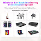 Wireless in Ear Monitor System Rechargeable Transmitter Receiver Wireless Earphone Monitor Transmission System 10H Battery Life
