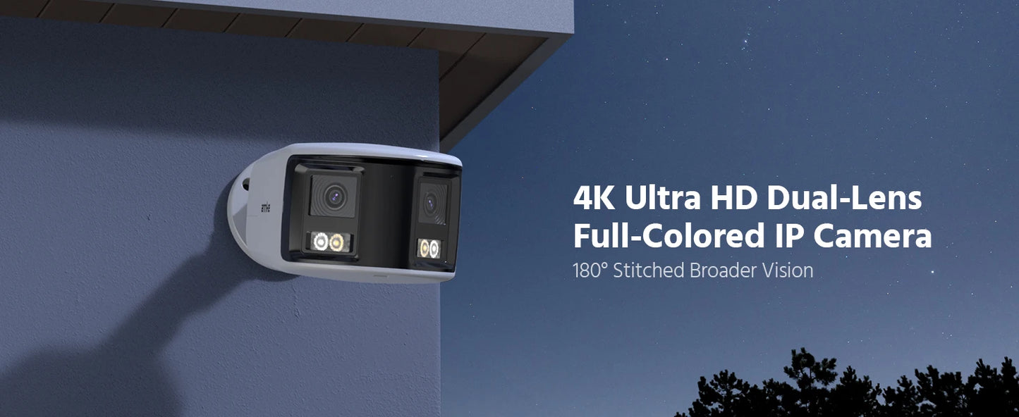 ANNKE 4K Outdoor Video Security Camera System 180° Dual Lens Security IP PoE Camera Smart Human Vehicle Detection 8MP POE Cam