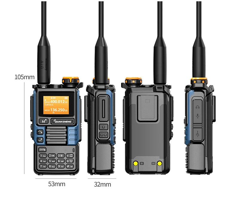 UVK5(99) AM/FM/DTMF Walkie-Talkie 200CH 20-1000MHZ Walkie-Talkie NOAA Weather Forecast with Flash Copy Frequency Tpye-C LCD Disp