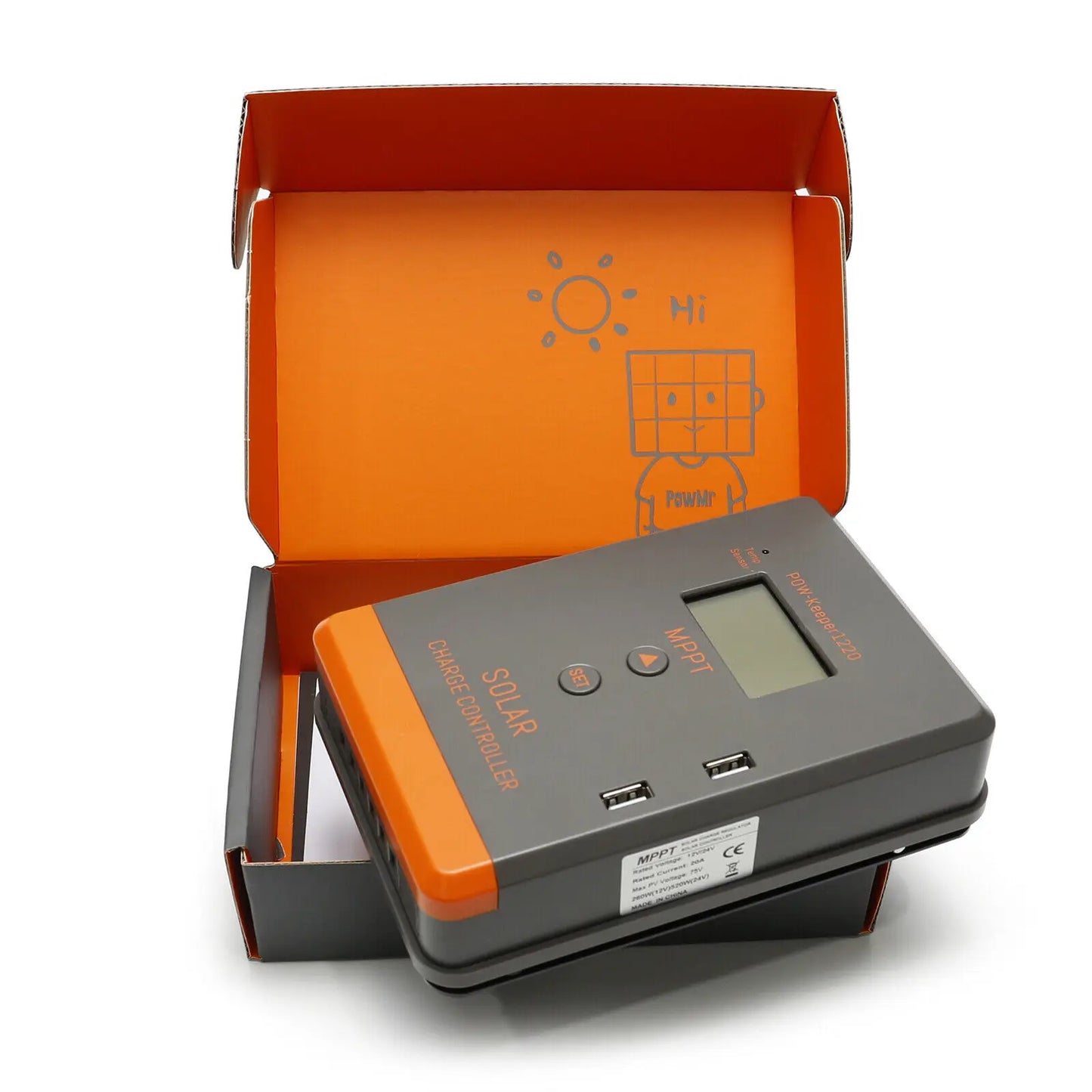 PowMr Solar Charge Controller MPPT 20A/30A/40A Charging Auto LCD Display Regulator 12V/24V Lithium Battey 100% MPPT Dual USB