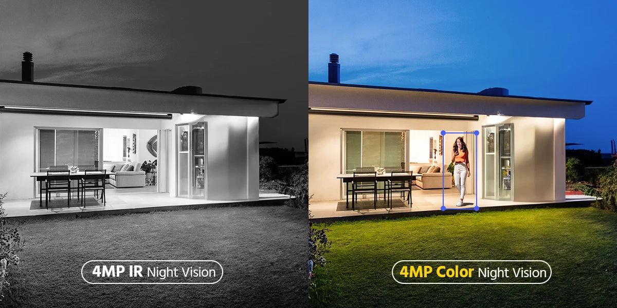 ANNKE 4MP Battery WiFi Security Camera PT Auto Tracking Color Night Vision Wireless IP Camera 4CH Homebase Security System