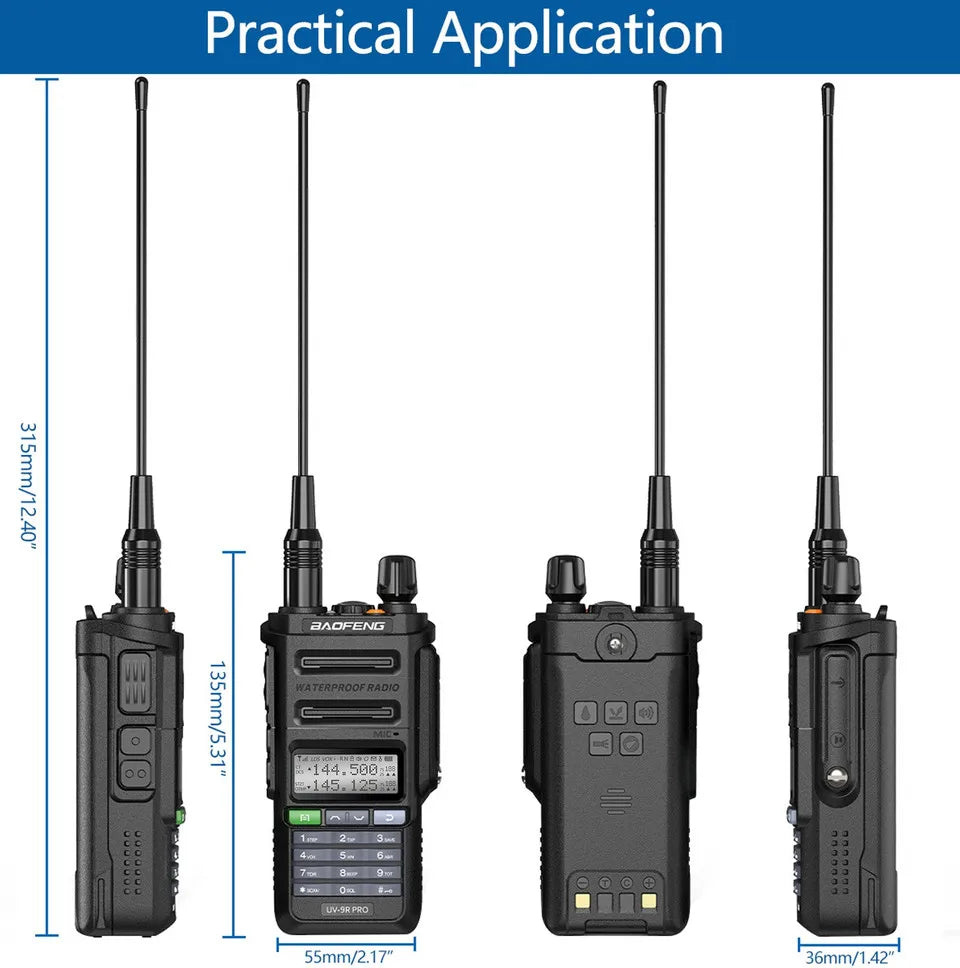 Baofeng UV 9R PRO IP68 Waterproof Walkie Talkie UHF/VHF 8W Dual Band High Power Long Range Radio + Earpiece