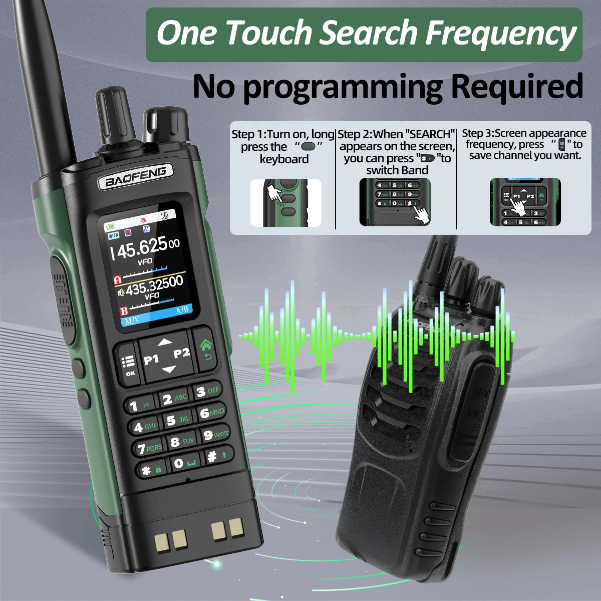 Baofeng UV-32 GPS Walkie Talkie 10W Long Range Multi Band Bluetooth APP Programming Wireless Copy Frequency Type-C Two Way Radio